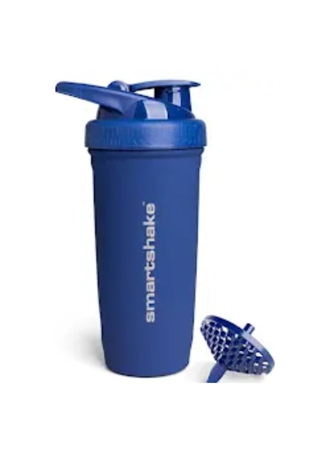 Smartshake Reforce Stainless Steel Protein Shaker Bottle 900 ml | 30 oz - Leakproof Screw-on Lid - BPA Free - Unisex - Navy Blue